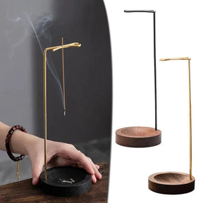 Suporte de Incenso Invertido de Madeira e Metal para Aromaterapia KBN