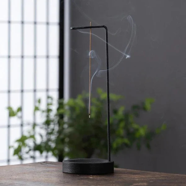 Suporte de Incenso Invertido de Madeira e Metal para Aromaterapia KBN