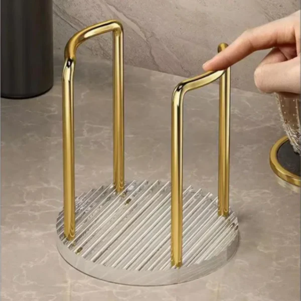 Suporte Organizador de Copos Descartáveis em Aço Inox e Acrílico KBN