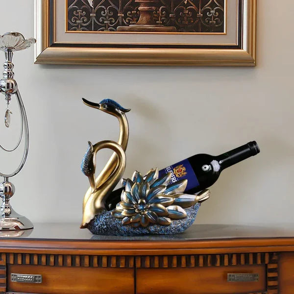 Suporte para Garrafa de Vinho em Resina Design Cisne KBN