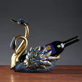 Suporte para Garrafa de Vinho em Resina Design Cisne KBN