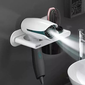Suporte para Secador de Cabelo de Parede com Compartimentos KBN