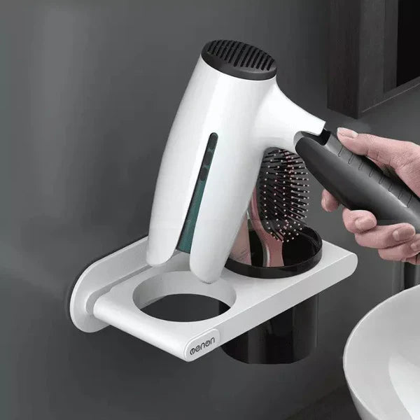Suporte para Secador de Cabelo de Parede com Compartimentos KBN