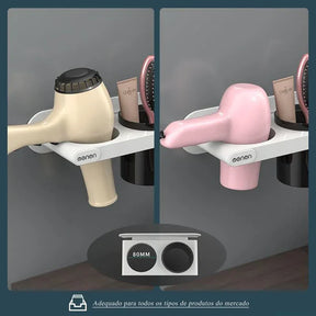 Suporte para Secador de Cabelo de Parede com Compartimentos KBN