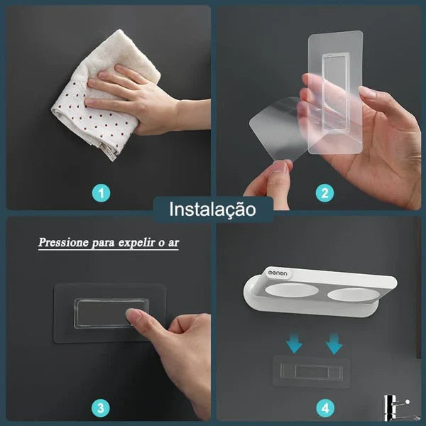Suporte para Secador de Cabelo de Parede com Compartimentos KBN