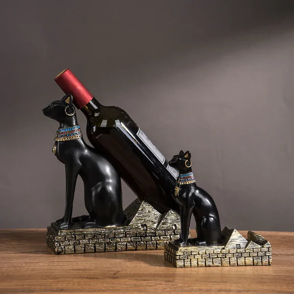Suporte para Vinho Anúbis em Resina Estilo Egípcio KBN