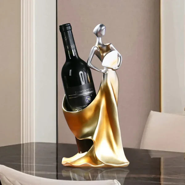 Suporte para Vinho Escultura Feminina em Resina Moderna KBN