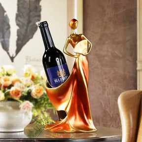 Suporte para Vinho Escultura Feminina em Resina Moderna KBN