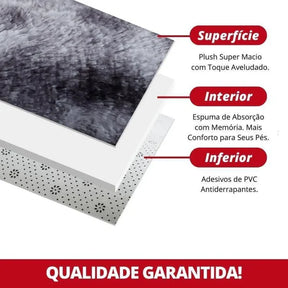 Tapete Felpudo Liso Antiderrapante para Sala e Quarto KBN