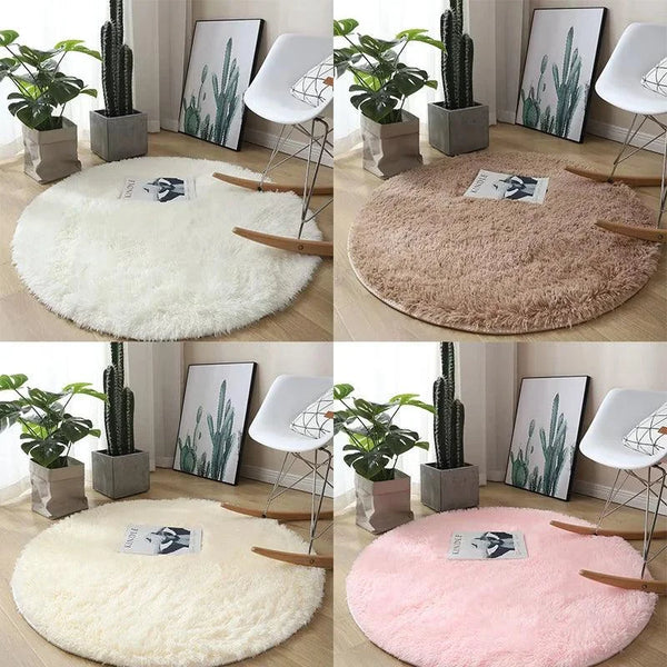 Tapete Felpudo Redondo Antiderrapante para Sala e Quarto KBN