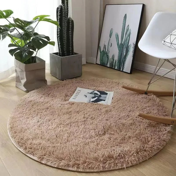 Tapete Felpudo Redondo Antiderrapante para Sala e Quarto KBN