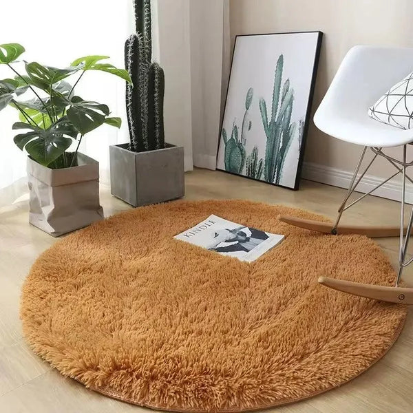 Tapete Felpudo Redondo Antiderrapante para Sala e Quarto KBN
