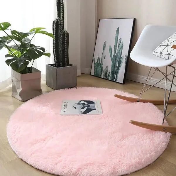 Tapete Felpudo Redondo Antiderrapante para Sala e Quarto KBN