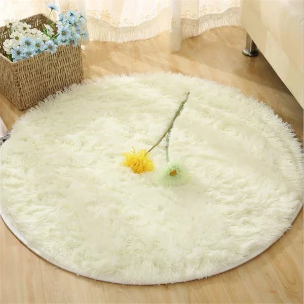 Tapete Felpudo Redondo Mescla Antiderrapante para Sala e Quarto KBN