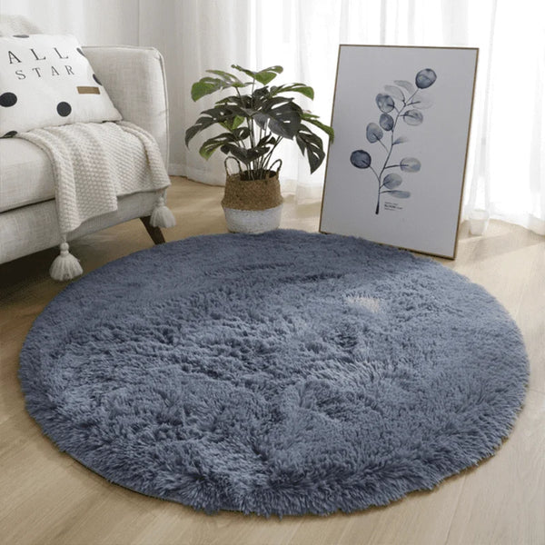 Tapete Felpudo Redondo Mescla Antiderrapante para Sala e Quarto KBN