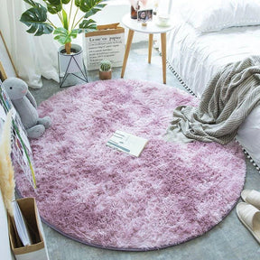 Tapete Felpudo Redondo Mescla Antiderrapante para Sala e Quarto KBN