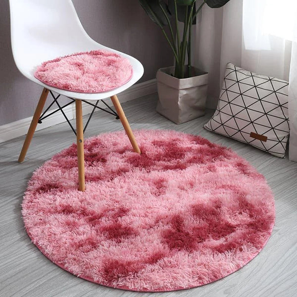 Tapete Felpudo Redondo Mescla Antiderrapante para Sala e Quarto KBN