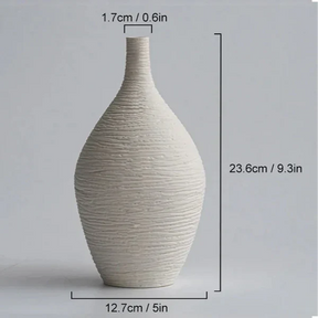 Vaso de Cerâmica Boca Estreita Estilo Nórdico para Sala KBN