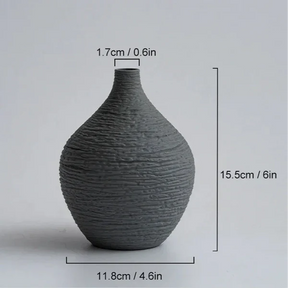 Vaso de Cerâmica Boca Estreita Estilo Nórdico para Sala KBN
