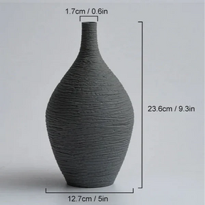 Vaso de Cerâmica Boca Estreita Estilo Nórdico para Sala KBN