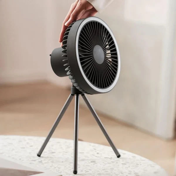 Ventilador Portátil Recarregável Preto com 3 Velocidades para Casa KBN
