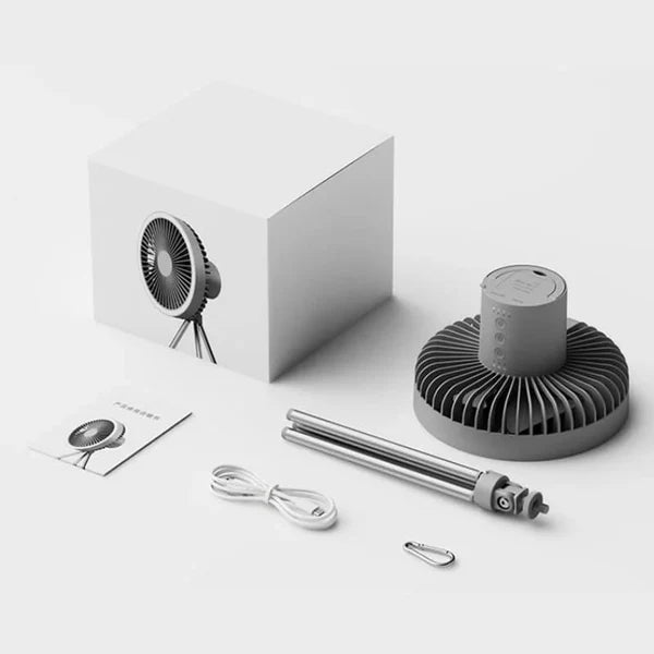 Ventilador Portátil Recarregável Preto com 3 Velocidades para Casa KBN