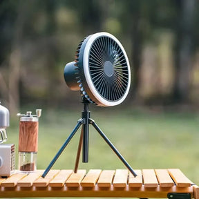 Ventilador Portátil Recarregável Preto com 3 Velocidades para Casa KBN